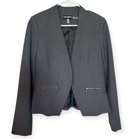 Karl Lagerfeld Jackets & Blazers - EUC Karl Lagerfeld Charcoal Women's Blazer size 4